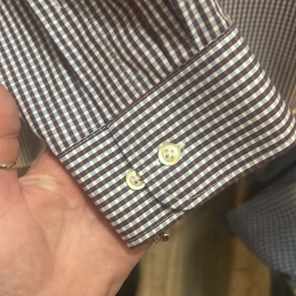 Joseph and Feiss  XL mens long sleeve button up shirt , white blue  brown - Picture 6 of 6